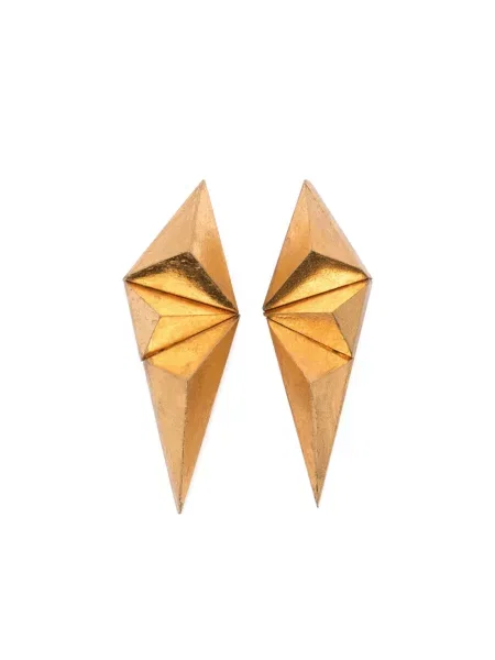 Cercei Monies cu imprimeu geometric auriu
