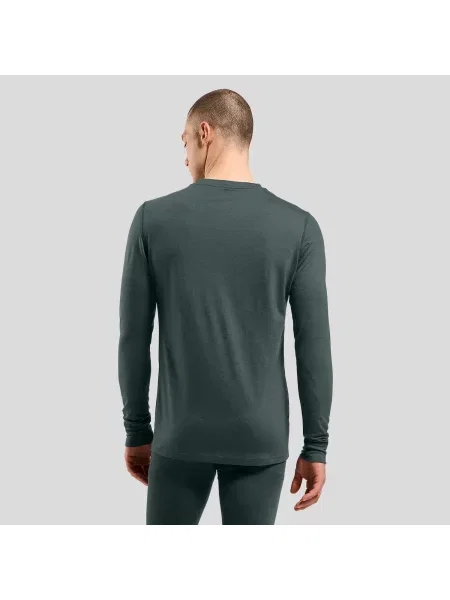Bielizna termoaktywna z długim rękawem Odlo BL TOP crew neck l/s MERINO szara