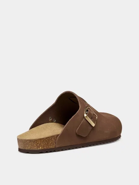 Сабо Geox из нубука коричневые