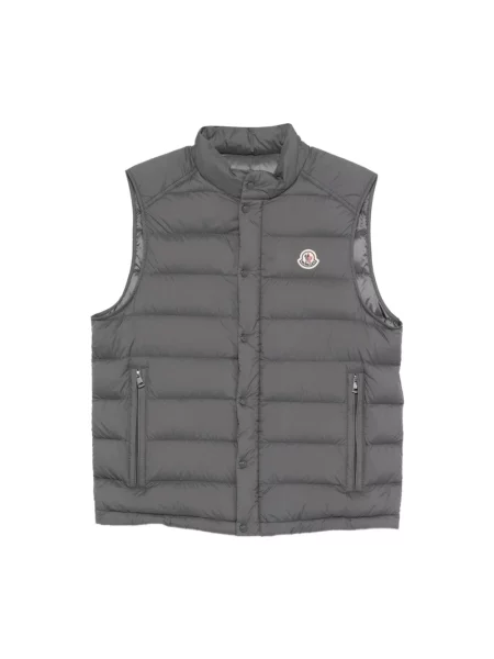 Lniana kamizelka Moncler szara