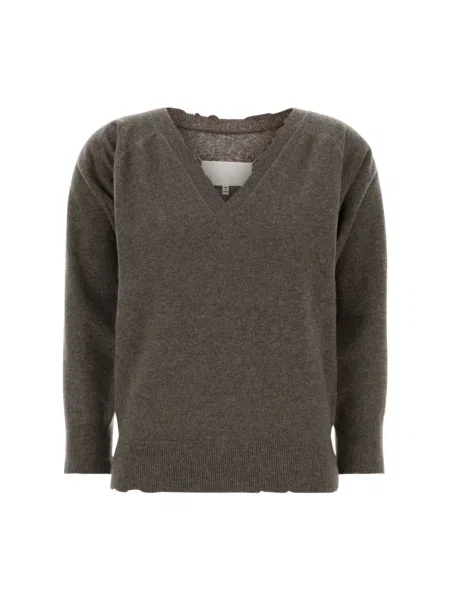 Dzianinowy sweter Maison Margiela brązowy
