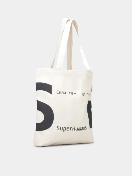 Сумка Intertop X Superhumans бежевая