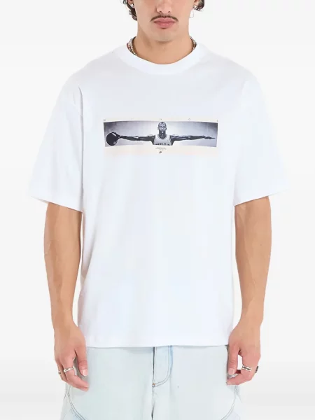 Tricou Jordan cu imagine cu decolteu rotund alb
