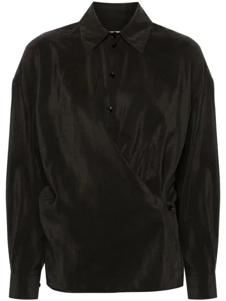 Kołnierzykowy koszula Lemaire brązowa