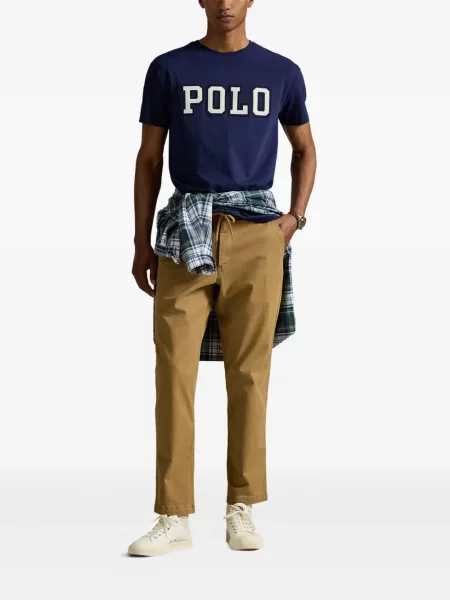 Tricou polo Polo Ralph Lauren cu imagine cu dungi din țesătură twill albastru