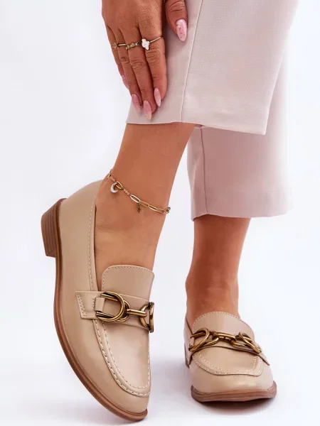 Полуотворени обувки Ws1 бежово