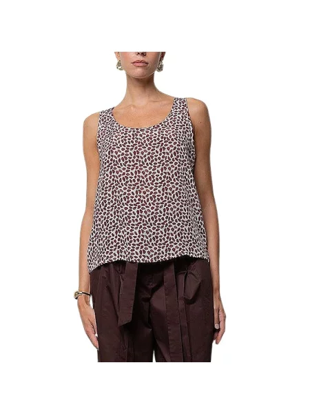 Top Kaos z krepy brązowy
