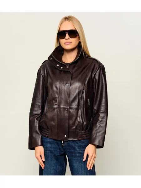 BOSS BLACK Geacă de piele Savani negru