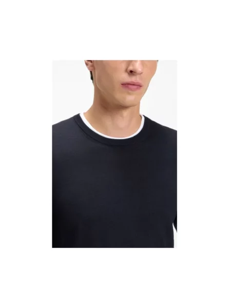Lniany sweter Boss niebieski