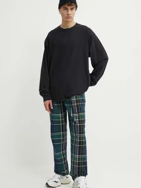 Majica z dolgimi rokavi Vans črna