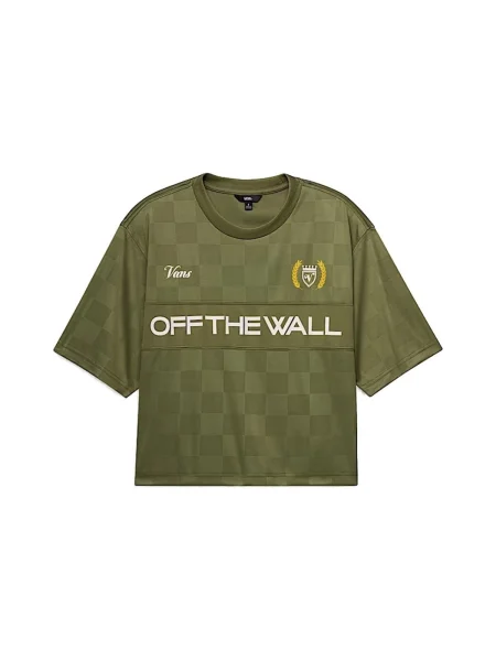 Tricou sport Vans din jerseu verde