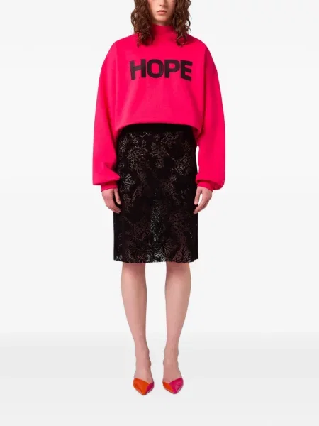Fusta mini Msgm cu model floral din dantelă negru