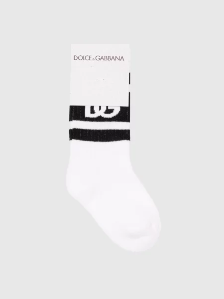 Шкарпетки з візерунком млоготипа Dolce&gabbana білі