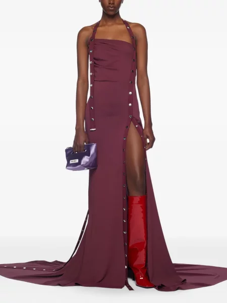 Rochie The Attico cu gât halter de costum roșu