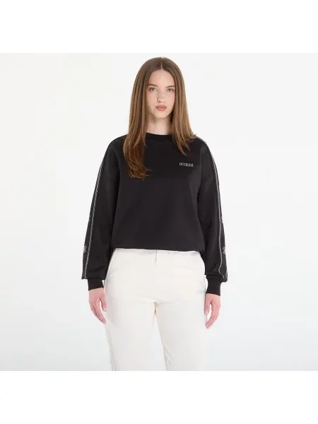 Mikina GUESS Octavia Cn Sweatshirt Jet Black M černá