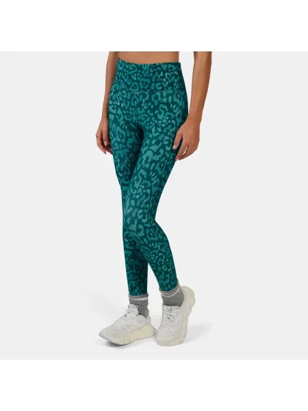 Reebok ID Train Wysokie Legginsy z nadrukiemunisex Metal Green/Inverted Aqua Size: zielone