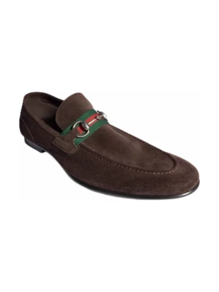 Półbuty Gucci skórzane brązowe