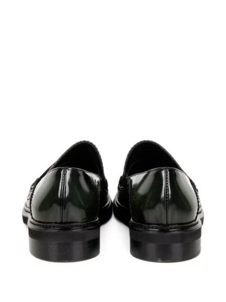 Pantofi loafer Napoleoni din piele verde