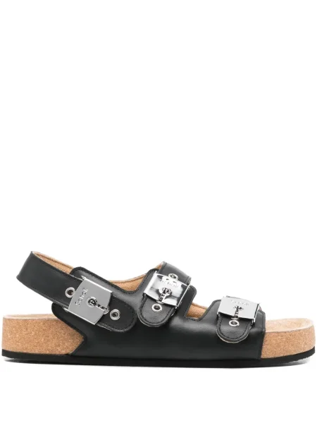 Sandale Balenciaga din piele cu cataramă cu bretele negru