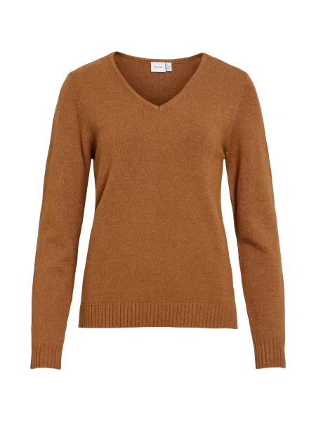 VILA Pulover VIRil caramel maro