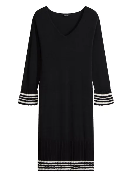 Bonprix Rochie tricotat negru alb