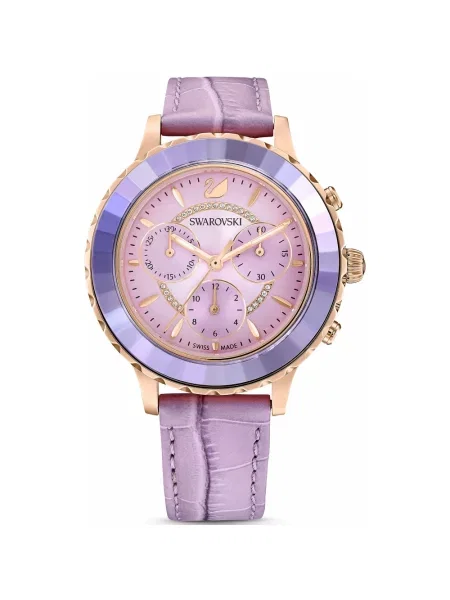 Zegarek Swarovski skórzany fioletowy