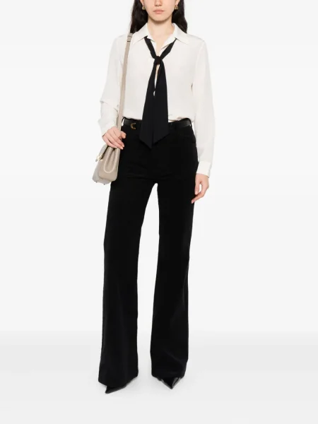 Pantaloni Nili Lotan de catifea cord negru