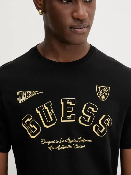Однотонная футболка Guess Jeans черная