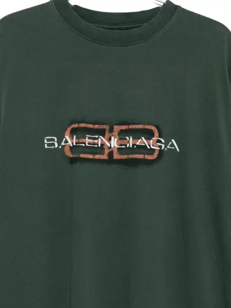Tricou Balenciaga cu imagine verde