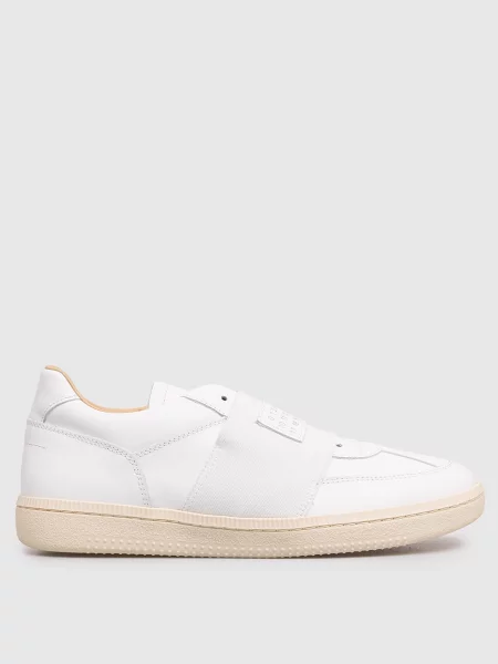 Шкіряні кросівки з нашивкою логотипа Maison Margiela Mm6 білі