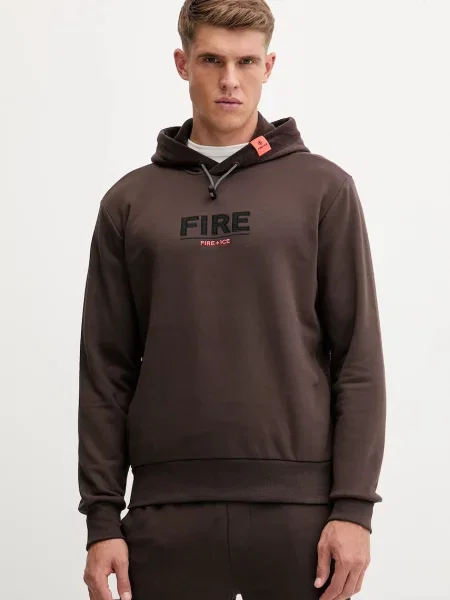 Bombažen pulover BOGNER Fire+Ice KRISTAN s kapuco rjava