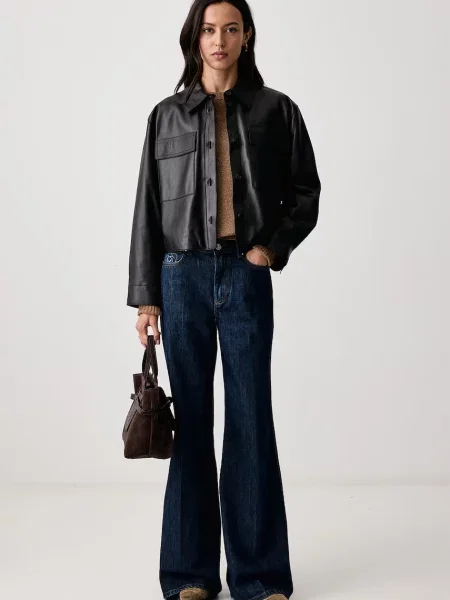 Weekend Max Mara куртка-сорочка шкіряна WKDPIOVRA