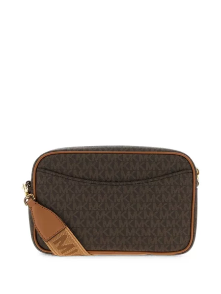Geanta crossbody Michael Michael Kors din piele cu autograf maro