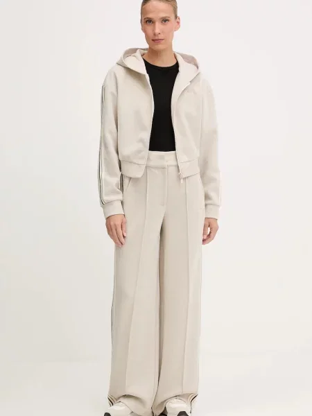 Свитер Guess с капюшоном с аппликацией бежевый