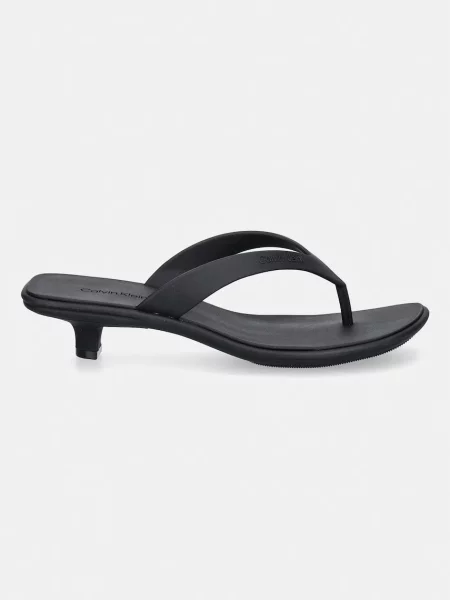Chiloți tanga Calvin Klein cu toc jos negru