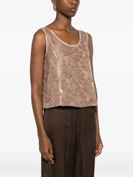 Top Pennyblack cu paiete maro