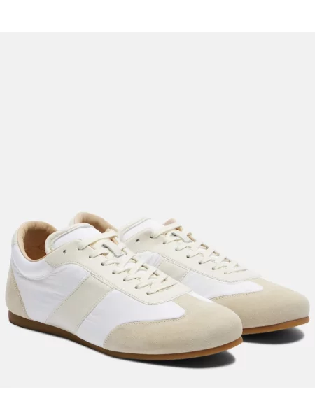 Sneakerși Lemaire din piele de căprioară alb