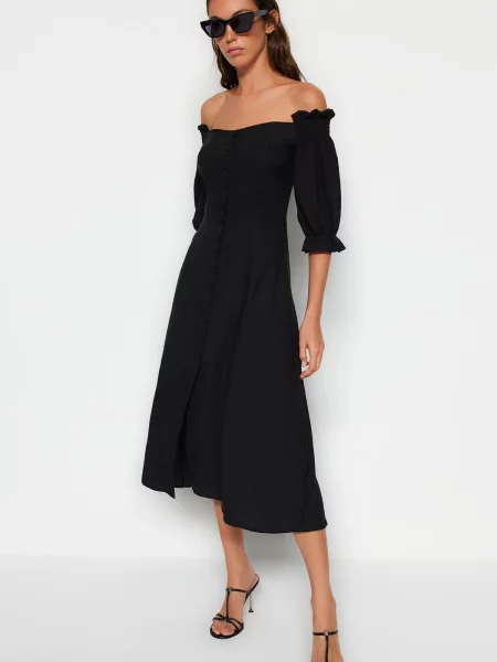 Gulerat rochie Trendyol negru