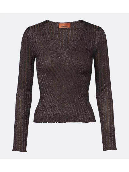 Top Missoni cu dungi maro