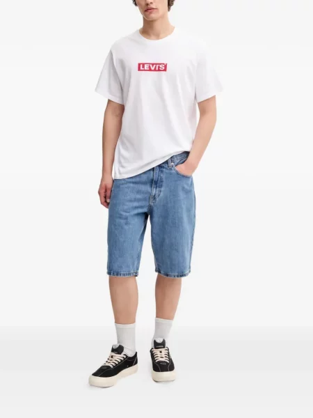 Scurt pantaloni scurți Levi's® cu broderie cu dungi alb