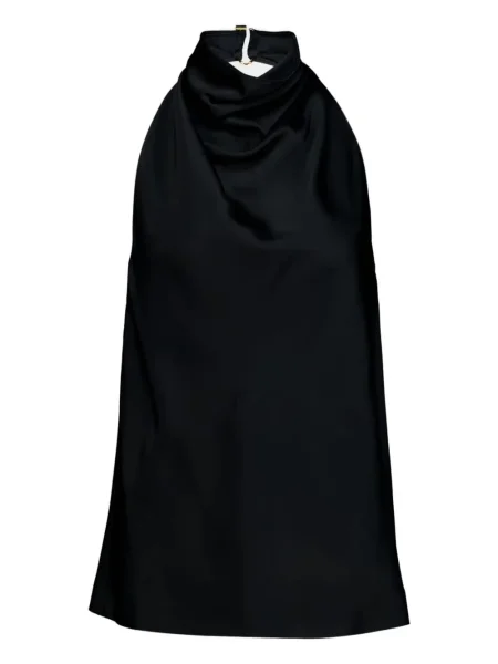 Top Stella Mccartney din satin cu gât halter negru