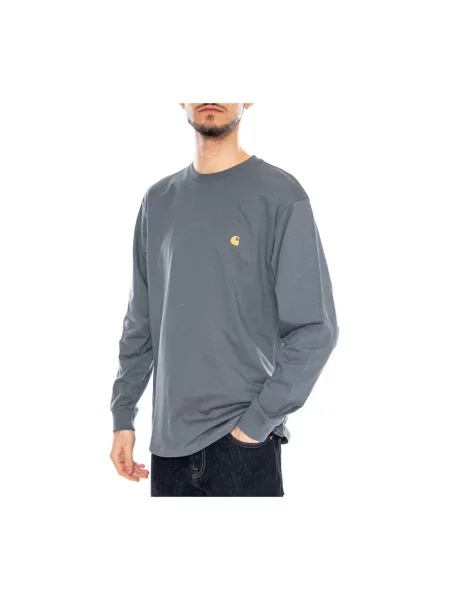 Długa bluza Carhartt Wip z długim rękawem niebieska