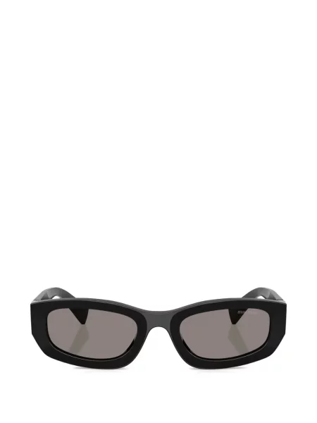 Ochelari de soare dreptunghiulari Miu Miu Eyewear cu autograf negru
