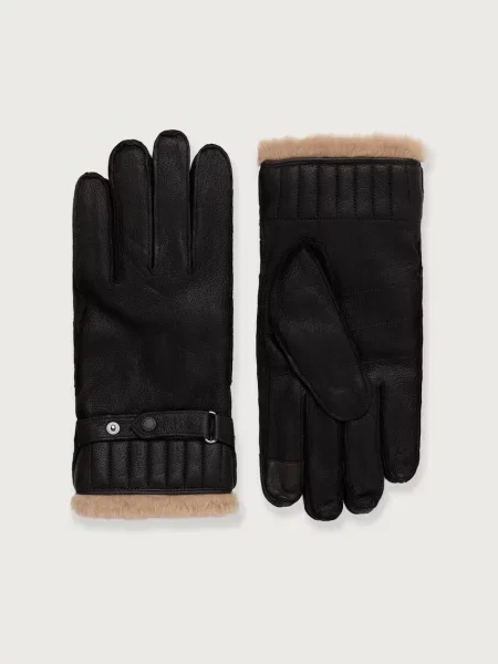 Barbour rukavice pánske kožené hnedá