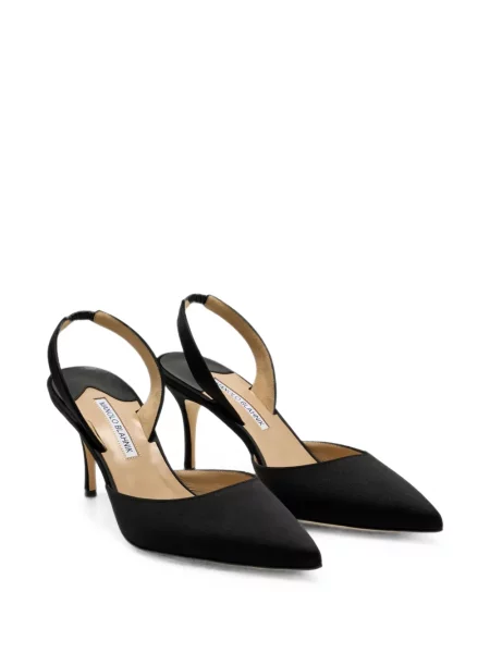 Pantofi cu toc Manolo Blahnik slingback negru