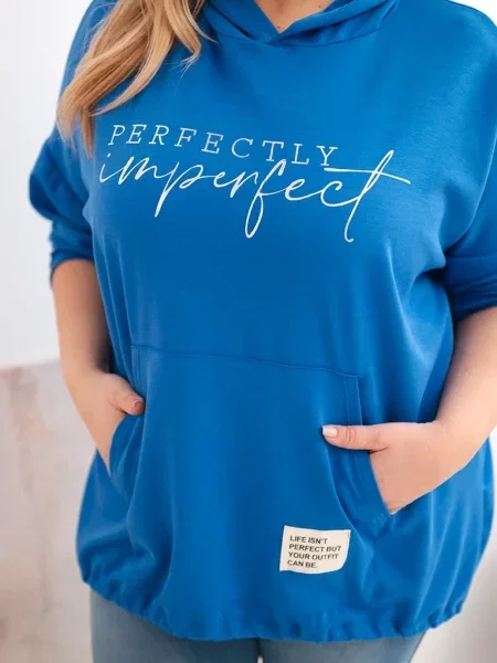 Mikina Kesi Włoski s potiskem modrá