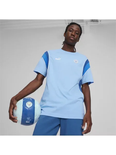 Koszulka Manchester City FtblArchive PUMA Team Light Blue Lake niebieska