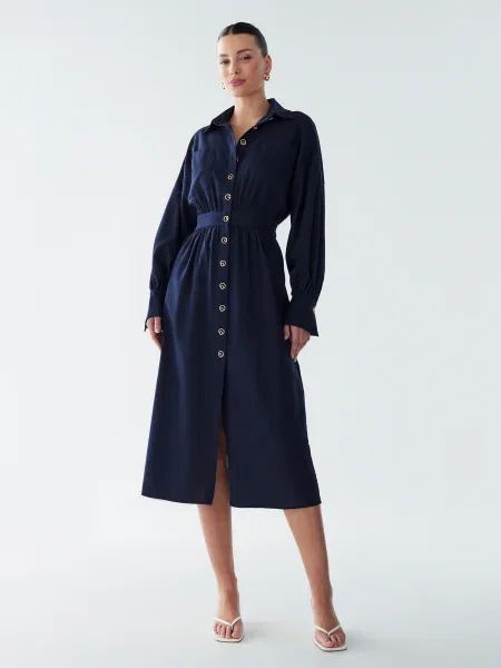 BWLDR Rochie tip bluză Lola bleumarin