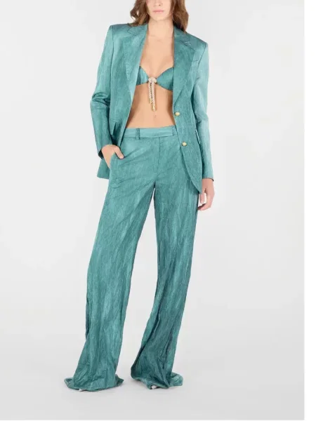 Sacou Roberto Cavalli cu imprimeu abstract verde