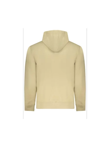 Bluza z kapturem Calvin Klein z kapturem z nadrukiem beżowa